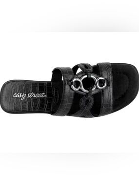 Easy Street Black Torrid Flat Sandals size 7.5 Wide NWT